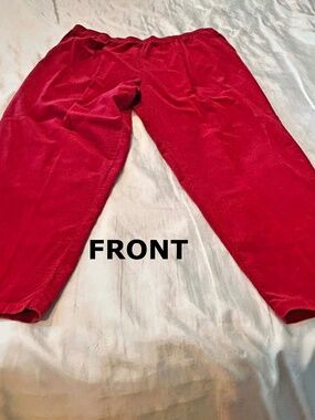 PANTS CORDUROY RED, SIZE 3X, COTTON, POCKETS, IN ORIGINAL BAG, TAGS ON, NEW